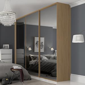 Classic 3D Single Panel Oak Mirror 04.21