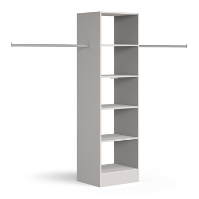 Tower unit 600mm with 5 shelves and 1 hanger bar